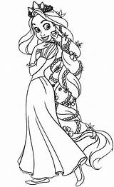 Rapunzel Coloring Hair Pages Tangled Print Princess Color Disney Amazing Colouring Printable Sheets Kids Para Frozen Kidsplaycolor Book Beautiful Birthday sketch template