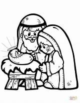 Nativity Scene Coloring Pages Clip Clipart Printable Christmas sketch template
