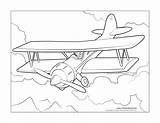 Biplane Timvandevall Printable Airplanes sketch template