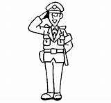 Poliziotto Colorare Saluta Acolore sketch template