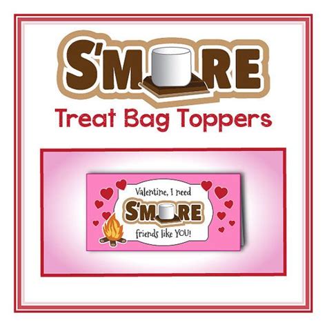 smore friends   valentines day treat bag toppers