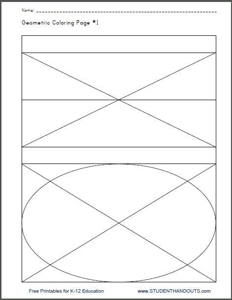 geometric coloring page  student handouts