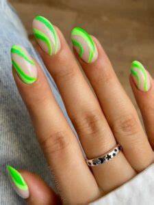 refreshing neon green nails  add  perfect splash  color
