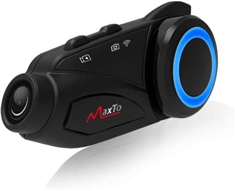 motorcycle bluetooth headset maxto   camera   motorbike helmet wifi recording