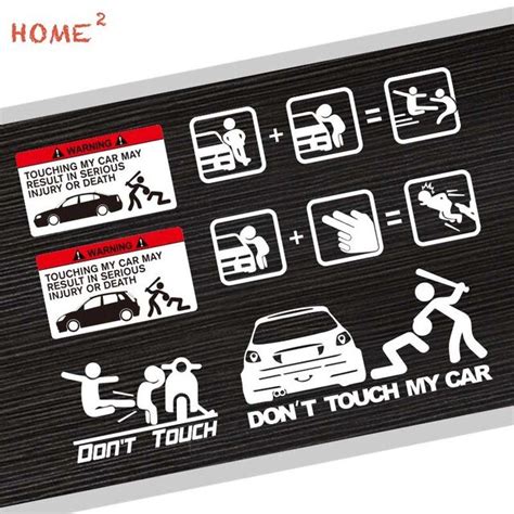 car funny stickers warning don t touch my car stickers creative decor