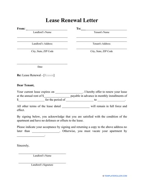lease renewal letter template fill  sign