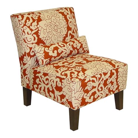 skyline furniture traditional slipper accent chair  red  damask