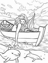 Coloring Mermaid Pages Adults Adult Printable Dolphin Selina Fenech Print Colouring Fantasy Book Mystical Fairy Sheets Elf Martin Kids Mermaids sketch template