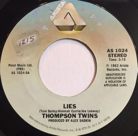 Thompson Twins Lies 1983 Vinyl Discogs