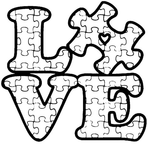 autism awareness puzzle pieces coloring page  printable coloring