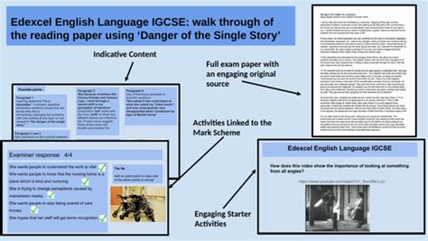 edexcel igcse language paper  danger   single story practice paper