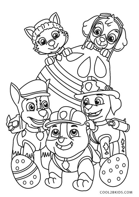 paw patrol easter egg coloring page coloring pages
