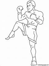 Kickboxing Getdrawings Drawing Coloring Pages sketch template