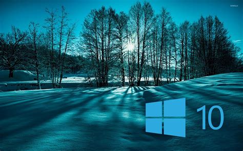 windows   snowy trees simple blue logo wallpaper computer wallpapers