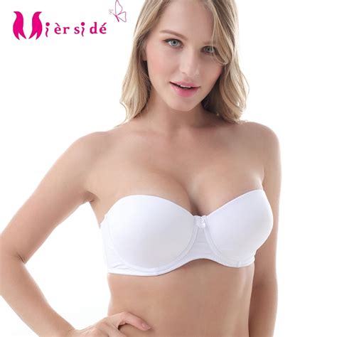 Mierside 103398 Strapless Bra For Women Sexy Half Cup Bralette Push Up