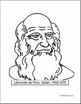 Leonardo Vinci Da Coloring Pages Artists Clip Getcolorings Printable Leo Color Getdrawings sketch template