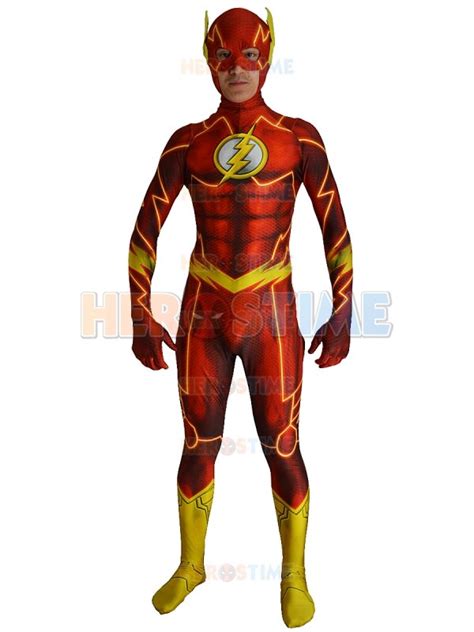 free shipping new 52 flash costume 3d printing fullbody spandex