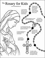 Rosary Pray Thecatholickid Prayers Praying Catechism Fatima sketch template