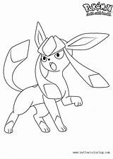 Pokemon Glaceon Coloring Pages Printable Kids sketch template