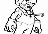 Zombie Coloring Pages Mario Coloring4free Bros Super Category sketch template