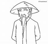 Chinese Man Coloring China Coloringcrew Book sketch template