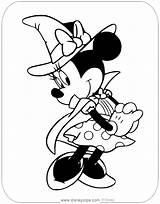 Halloween Coloring Minnie Mouse Pages Witch Disney Disneyclips sketch template