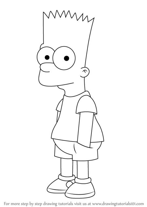 Learn How To Draw Bart Simpson From The Simpsons The Simpsons Step By