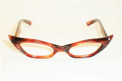 Womens Vintage Eyeglasses Black Cat Eye Raybert Frame France