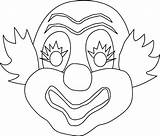 Colorare Carnevale Clown Maschere Disegni Maschera Pagliaccio Indossare sketch template