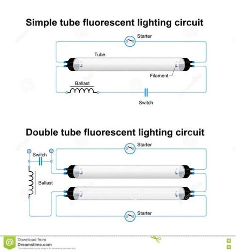 wiring diagram  double fluorescent tube light circuit