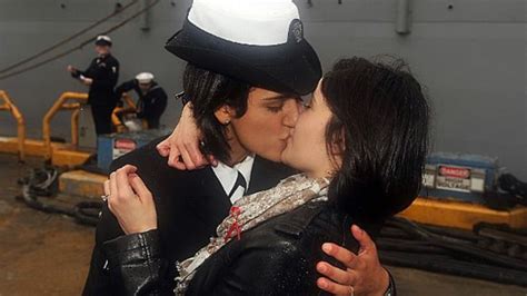 it got better lesbian couple share navy s first kiss rolling stone