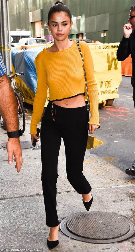 selena gomez goes braless in new york city daily mail online