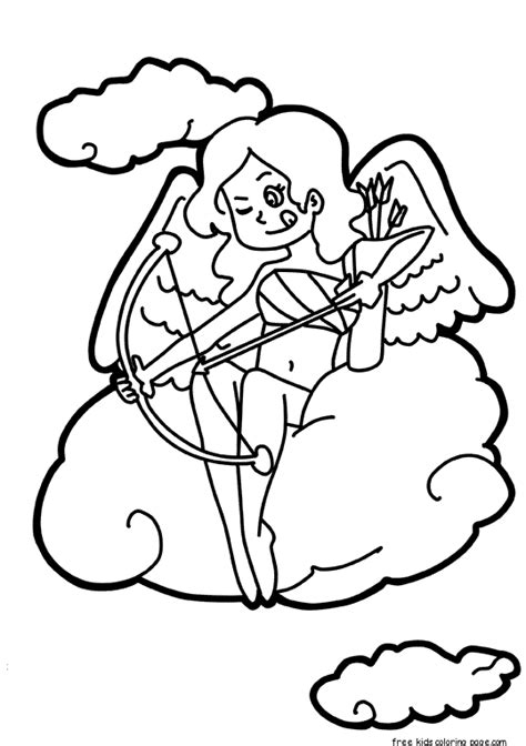 coloring sheets valentines day cupid  print   kids