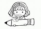Coloring School Pages Kids Back Cute Schoolgirl Choose Board Wuppsy Printables sketch template