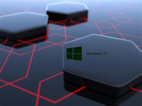 Windows 10 Desktop Image With 3d Art Black Hexagonal