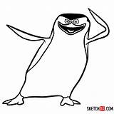 Madagascar Skipper Drawing Penguins Draw Clipartmag Step Cartoons sketch template