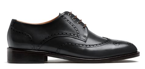 full brogue shoes black italian calf leather hockerty