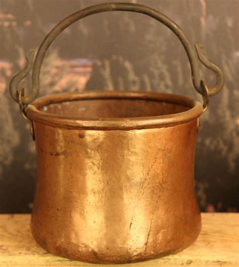 antique copper pot  iron bail copper pots copper ware copper