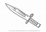 Bayonet M9 Drawingtutorials101 нож sketch template