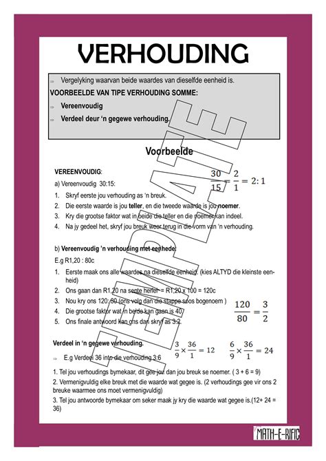 verhoudingkoers en eweredigheid     posters teacha