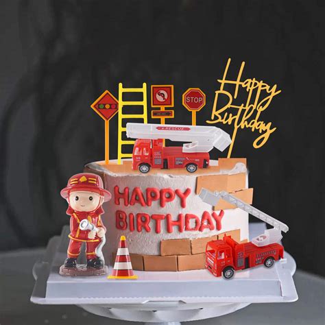 buy fire truck cake topper firefighter cake decoration fireman themed