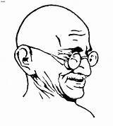Gandhi Mahatma Coloring Sketch Bapu Clipartmag Famous 21kb Scary sketch template