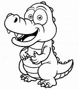 Crocodile Baby Coloring Pages Getdrawings sketch template