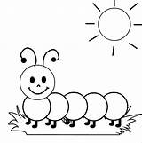 Caterpillar Sunbathing Sunshine Coloring sketch template