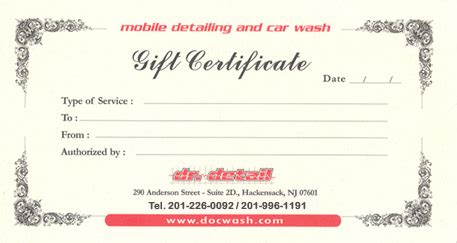 dr detail mobile detailing car wash   jersey gift certificates