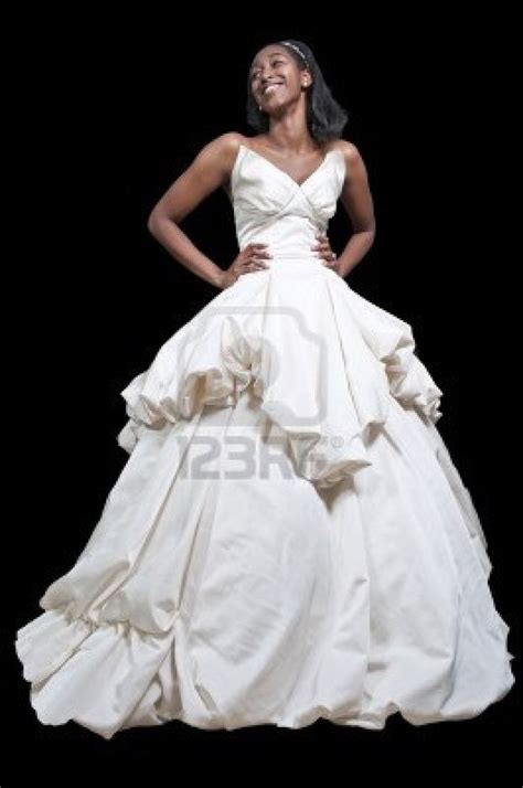 Black African American Woman Bride In A Wedding Dress American