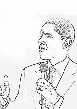 Obama Barack Coloring President Kleurplaat Printable Large Edupics Afbeelding Grote sketch template