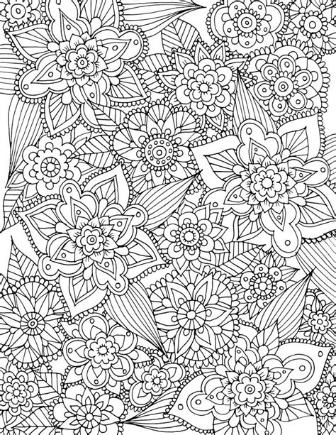 spring coloring pages  adults complex flower pattern