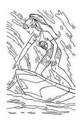 Coloring Pages Barbie Surfing sketch template