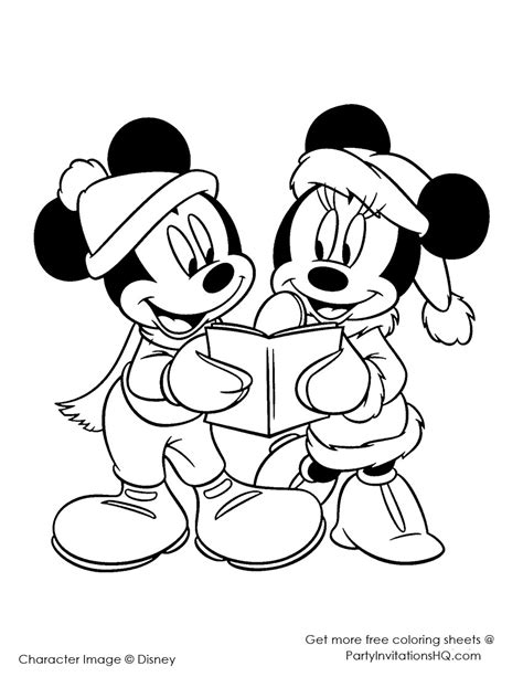 mickey mouse christmas coloring pages    print